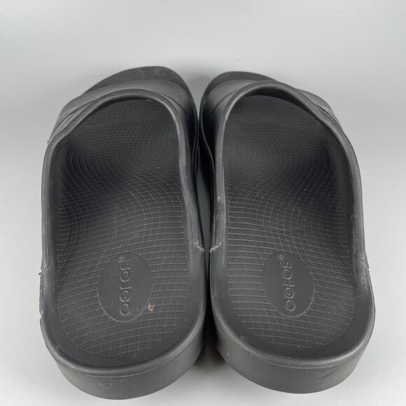 OOFOS Sport Flex Men\'s Size 12 Black Slide Slip On Recovery Sandals Casual EUC main image 5